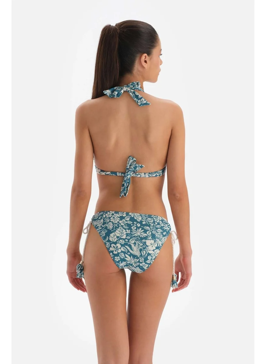 داجي Green - Ecru Covered Bikini Top