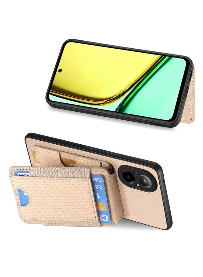 S-TOP Case For Realme C35 Carbon Fiber Vertical Flip Wallet Stand Phone Case - Image 5