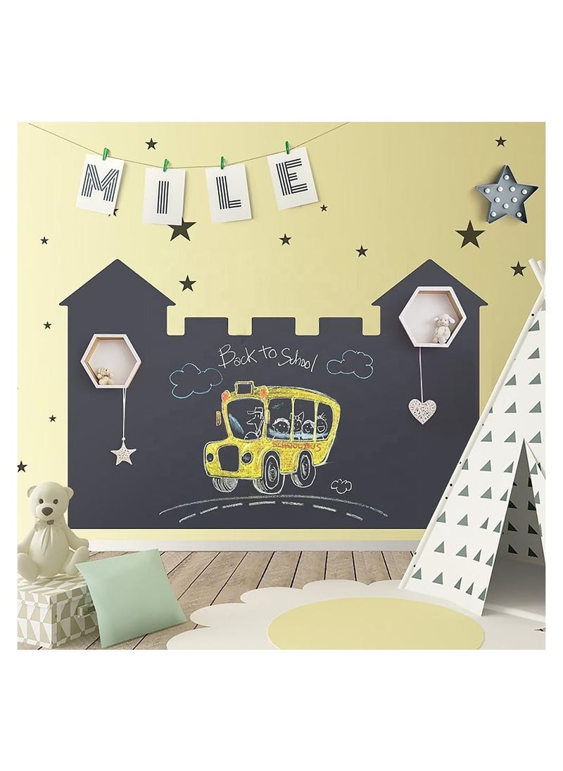 RATSAW Black Chalkboard Wall Sticker 45 x 200 cm with 5 Color Chalks Self Adhesive, Erasable and Waterproof  - Image 1