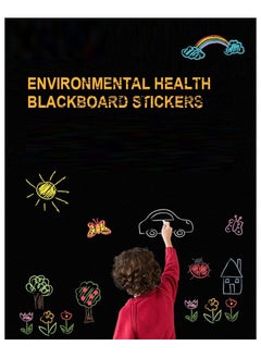 RATSAW Black Chalkboard Wall Sticker 45 x 200 cm with 5 Color Chalks Self Adhesive, Erasable and Waterproof  - Image 2