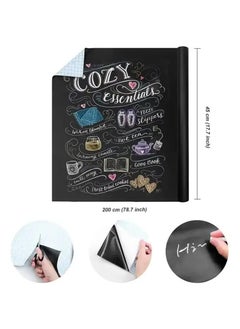 RATSAW Black Chalkboard Wall Sticker 45 x 200 cm with 5 Color Chalks Self Adhesive, Erasable and Waterproof  - Image 5