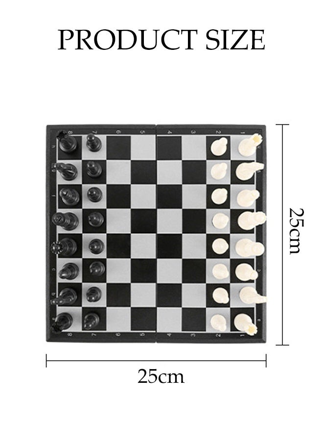 DUNISO مجموعة شطرنج مغناطيسية ألعاب لوحية بلاستيكية قابلة للطي مجموعة شطرنج محمولة 9.8" ألعاب شطرنج سفر ألعاب تقليدية استراتيجية للأطفال والكبار ألعاب تعليمية هدايا - Image 4
