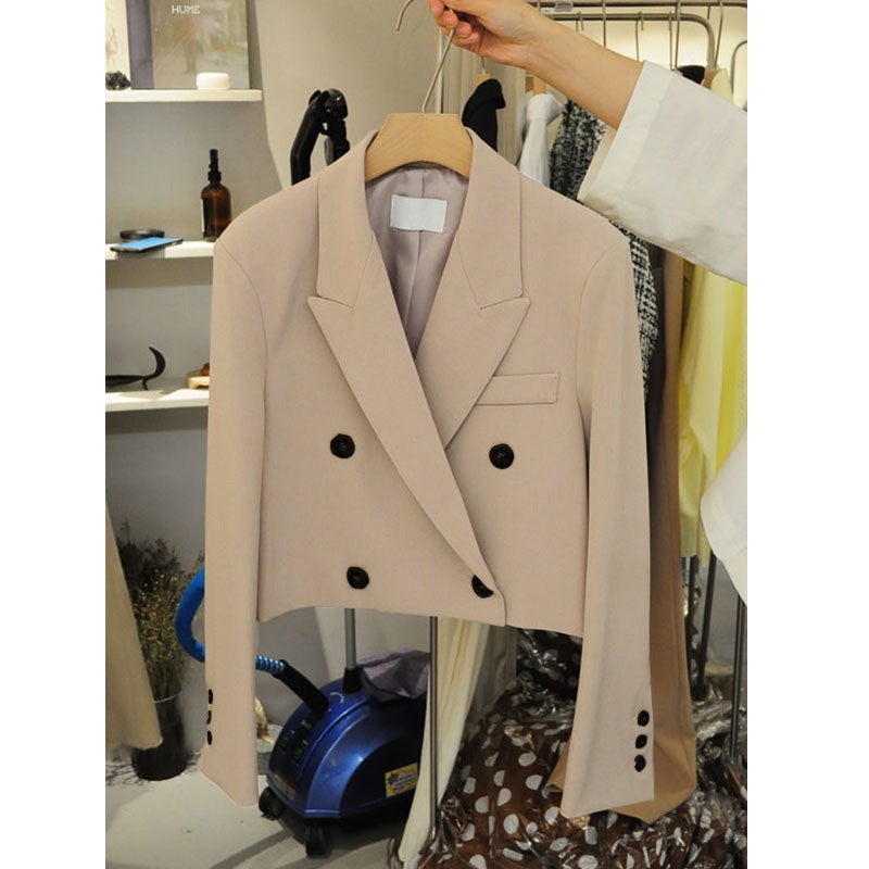 Short Suit Jacket Womens Spring Summer Autumn Internet Popular Casual British Style Short Korean Style Suit Top 9002 black - Image 2