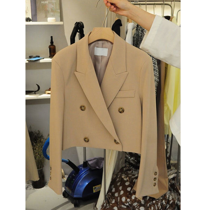 Short Suit Jacket Womens Spring Summer Autumn Internet Popular Casual British Style Short Korean Style Suit Top 9002 black - Image 5