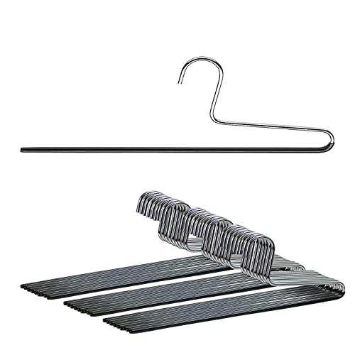 Mawa by Reston Lloyd NonSlip Space Saving Clothes Hanger with Single Rod for Pants Style KH1 Set of 30 Black