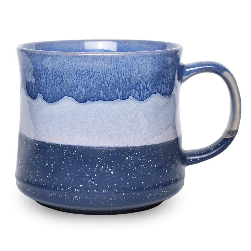 Bosmarlin Large Ceramic Coffee Mug Big Tea Cup for Office and Home 21 Oz Dishwasher and Microwave Safe 1 PCS Blue