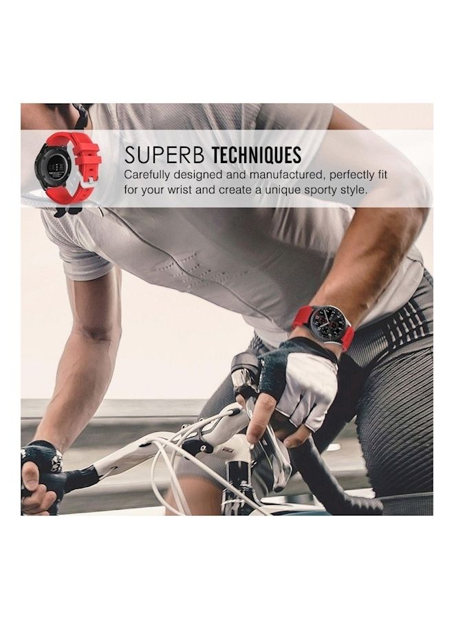 NIBEMINENT Soft Silicone Replacement Sport Strap For Samsung Gear S3 Frontier Red - Image 2