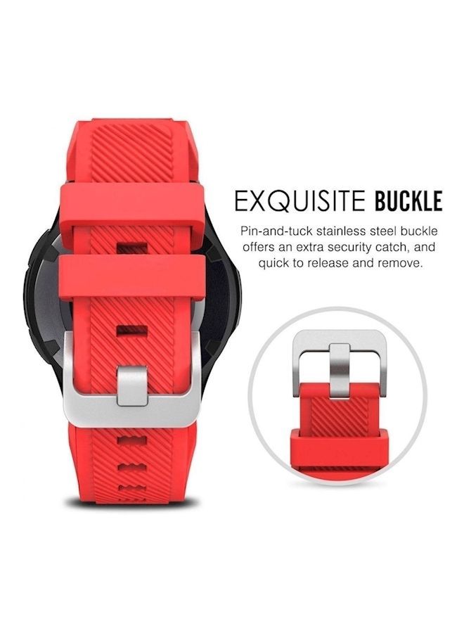 NIBEMINENT Soft Silicone Replacement Sport Strap For Samsung Gear S3 Frontier Red - Image 3