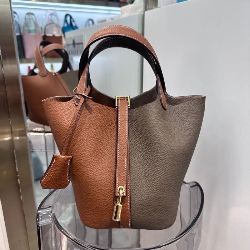 Guangzhou Factory Bags For Women Summer Bucket Bag Vegetable Basket Women'S Bag Genuine Leather Handbag Bridal Wedding Bag - Image 1