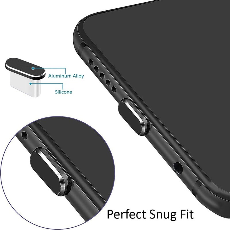 Mizi Store غطاء USB C ضد الغبار، 4 عبوات غطاء حماية منفذ الشحن من الغبار لنظام iPhone 17 Pro، ملحقات تنظيف كاملة - أسود - Image 2