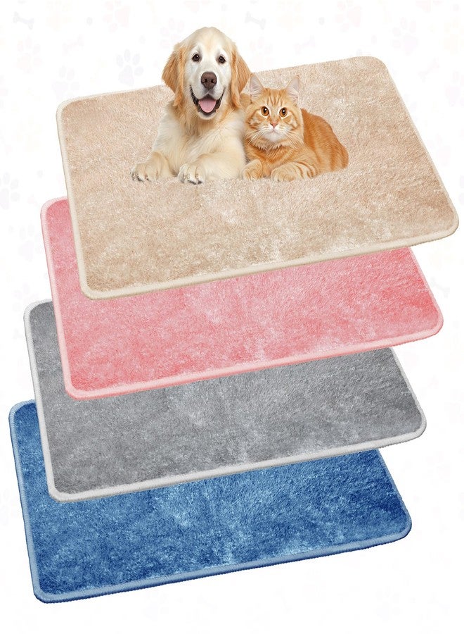 Drydiet 4 Pcs Pet Carrier Pad Travel Pet Reversible Dog Mat Replacement Liners for Travel Dog Bed Pad Washable Plush Cashmere Double Sided Bed Mat for Cat Kennel Crate (Colorful,17 x 11 Inch) - Image 1