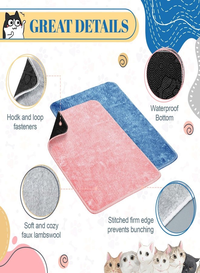 Drydiet 4 Pcs Pet Carrier Pad Travel Pet Reversible Dog Mat Replacement Liners for Travel Dog Bed Pad Washable Plush Cashmere Double Sided Bed Mat for Cat Kennel Crate (Colorful,17 x 11 Inch) - Image 3
