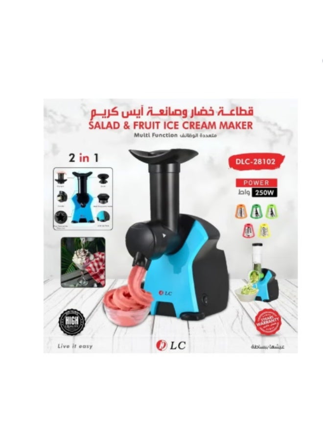 LC 2-in-1 Ice Cream Maker and Vegetable Chopper, 250W - Image 2