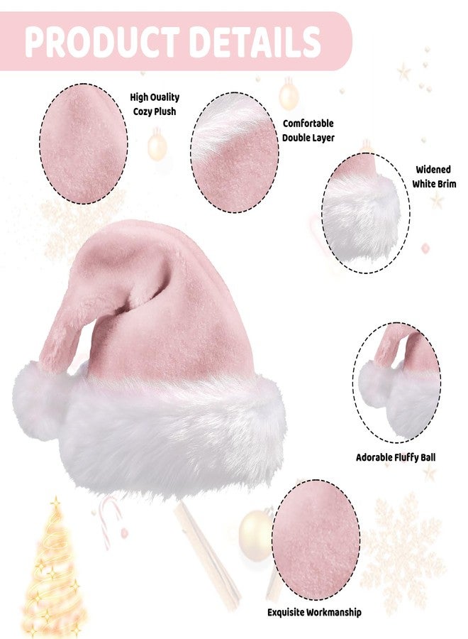 GlyinnHe Pink Christmas Santa Hats for Adults Christmas New Year Party Decorations and Supplies - Image 2