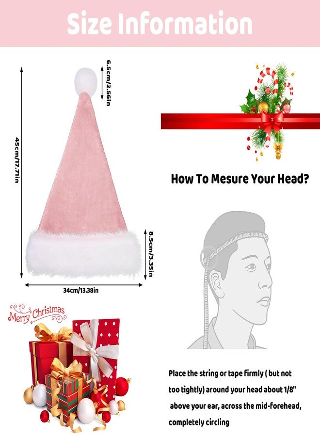 GlyinnHe Pink Christmas Santa Hats for Adults Christmas New Year Party Decorations and Supplies - Image 3