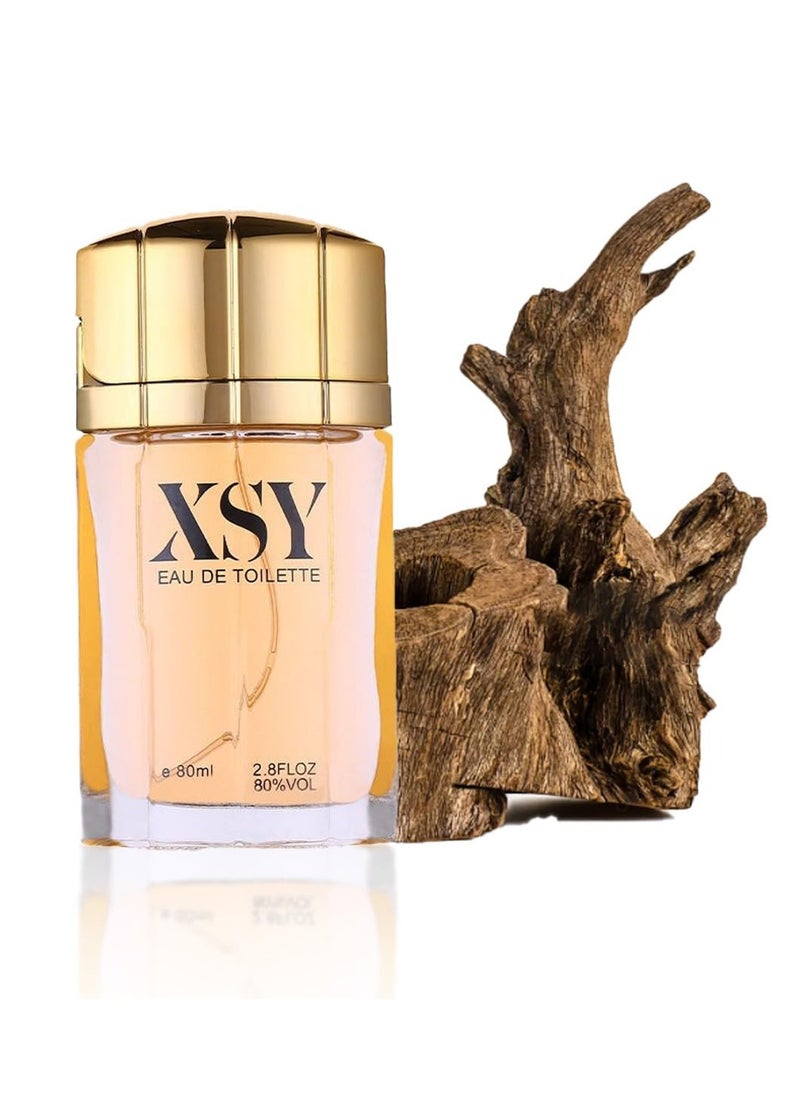 XSY XSY Eau de Cologne, Fresh Scent, Woody Perfume, Perfume for Men, XSY eau de toilette Perfume, Natural Wood Scent for Men, Long Lasting Portable Perfume for Men 80ml  - Image 1