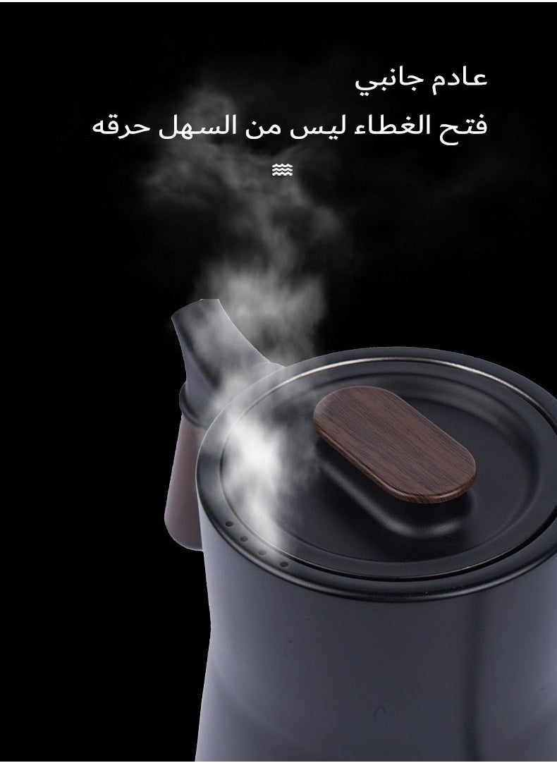 أديلي - غلاية كهربائية ذات عنق معقوفة للسكب فوق الغلاية للقهوة والشاي سريعة الغليان للغاية من الفولاذ المقاوم للصدأ أسود - Image 1