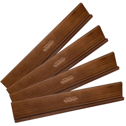 BucherRossini Domino Racks 4packs Authored Design Nut Brown Tile Holders for Dominoes Set Mexican Trains Mahjoon Chickenfoot - Image 1