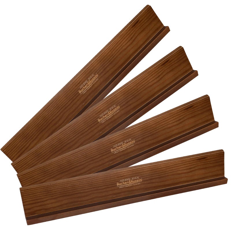 BucherRossini Domino Racks 4packs Authored Design Nut Brown Tile Holders for Dominoes Set Mexican Trains Mahjoon Chickenfoot - Image 2