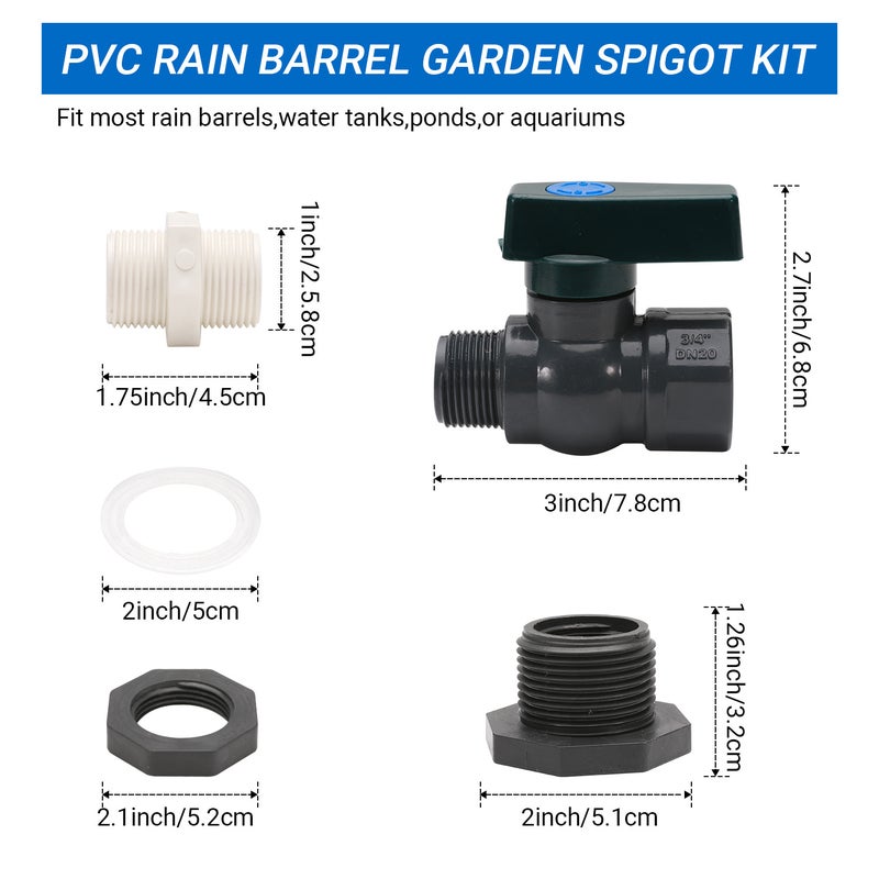 Amazon rain bucket faucet PVC bucket shunt kit with partition connector Hose Faucet adapter(3/4 inch rain bucket suit white silk) - Image 3