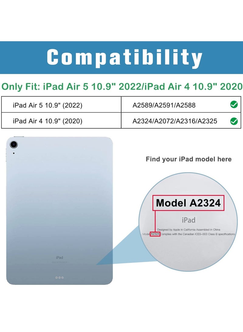 Procases Ipad Air 5 Air 4 10.9 Inch Case With Protective Sleeve Bag Slim Hard Back Shell Smart Cover Plus Shockproof Sleeve Case For Ipad Air 5Th 2022 Air 4Th 2020 Navy - Image 2