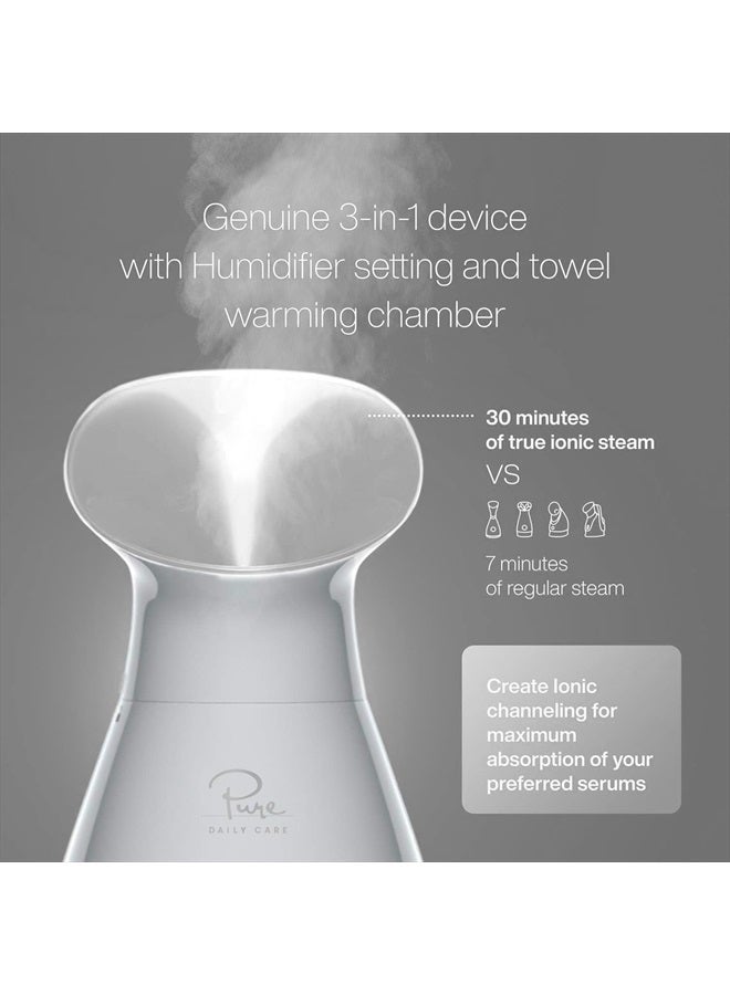NanoSteamer Vapeur Faciale 3-en-1 Ionique - 30 Min D'Autonomie + Kit Extraction Points Noirs