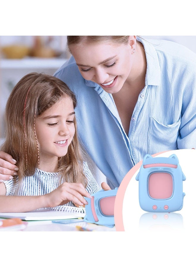 شابية قارئ بطاقات فلاش ثنائي اللغة - جهاز تعليم مبكر باللغتين العربية والإنجليزية، لعبة تعليمية لمرحلة ما قبل المدرسة، وجهاز علاج النطق مع نطق قياسي للأطفال الصغار والأطفال (أزرق) - Image 5