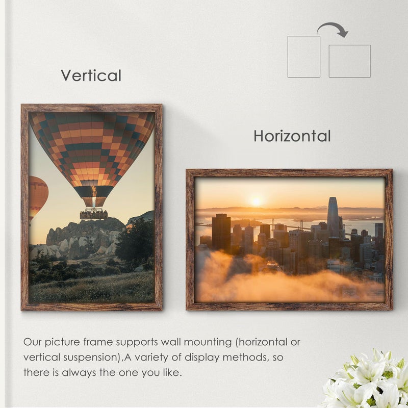 Fisnish 24x36 Poster Frame Brown, Poster Frames 24 x 36 inches or 24x36 Picture Frames with HD Plexiglass Durable and Scratch-proof for Horizontal or Vertical Wall Mounting, 1 Pack - Image 5