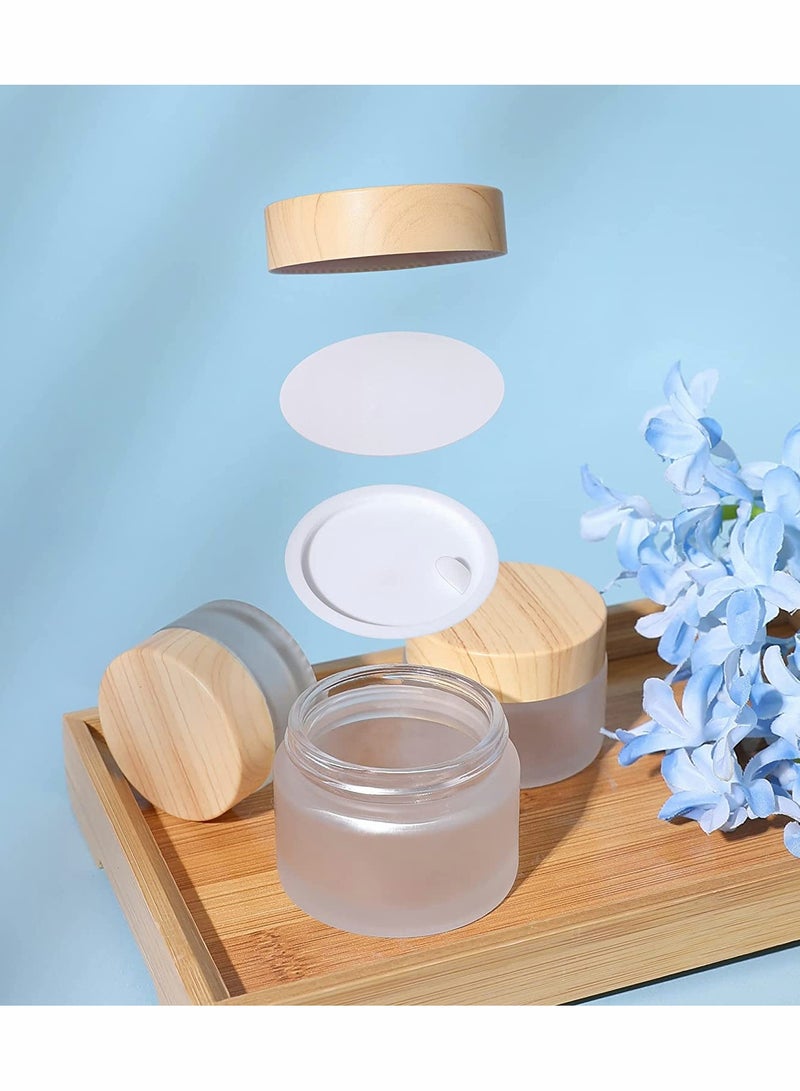 Excefore Round Frosted Empty Sample Jars with Leakproof Lids Makeup Sample Containers, for Makeup Lip Scrub Balm Lotions Sample Eye Creams DIY(4 PACK 30ML) - Image 4