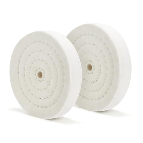 SCOTTCHEN Buffing Polishing Wheel 6 inch (70 Ply) Extra Thick for Bench Grinder Tool with 1/2" Arbor Hole 2 PCS - Image 1
