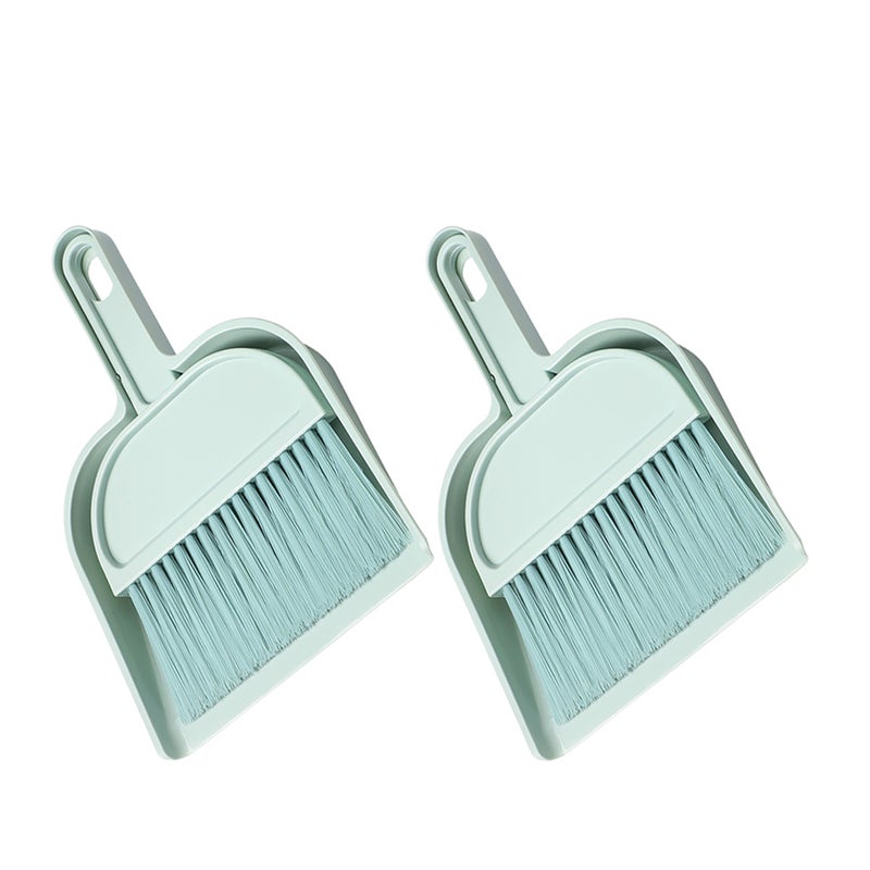 1 Set Convenient Mini Broom and Dustpan Portable Small Cleaning Broom and Dustpan with Hanging Hole Small Dust Pan and Brush - Image 1