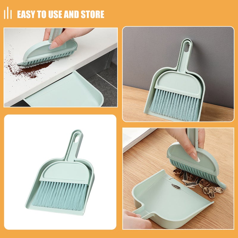 1 Set Convenient Mini Broom and Dustpan Portable Small Cleaning Broom and Dustpan with Hanging Hole Small Dust Pan and Brush - Image 3