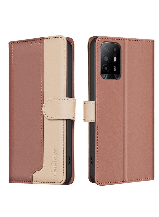 S-TOP Case For OPPO A94 5G / Reno5 Z / F19 Pro+ Color Matching RFID Anti-theft Leather Phone Case - Image 1
