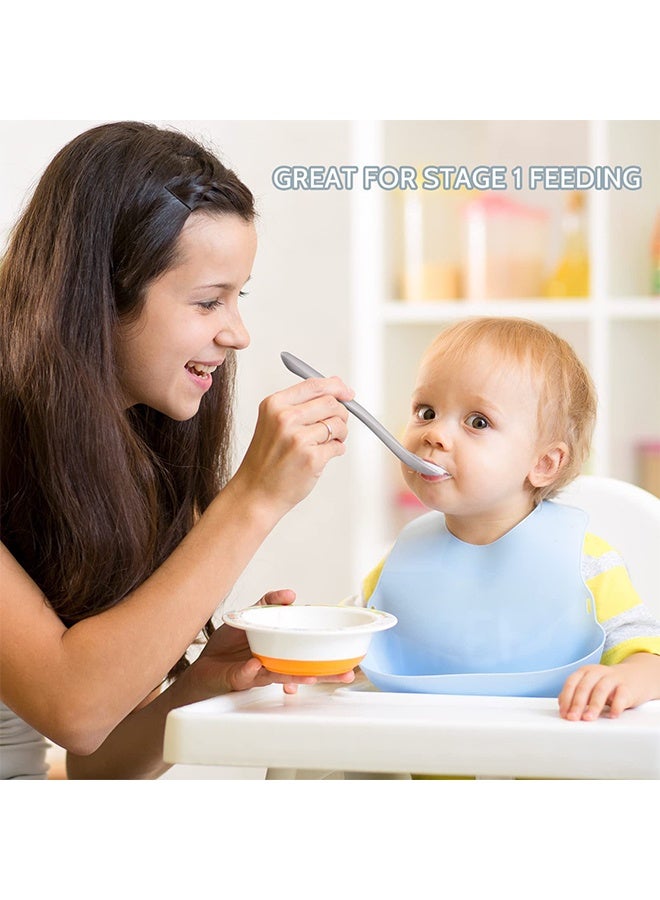 3-Piece Silicone Baby Feeding Spoons, First Stage Infant Spoons, Soft-Tip Easy on Gums I Baby Training Spoon | Infant Utensils Feeding Supplies, Dishwasher & Boil-proof - Image 5