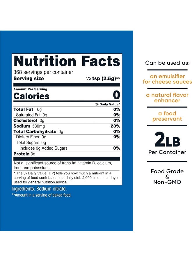 Nutricost Sodium Citrate Powder 2LB (32oz) - Food Grade, Non-GMO - Emulsifier, Natural Flavor Enhancer, Food Preservant - Image 2