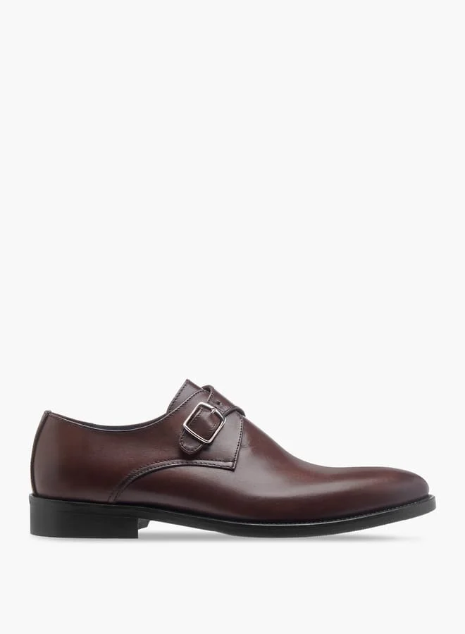 DUCHINI Men's Solid Slip-On Monk Shoes