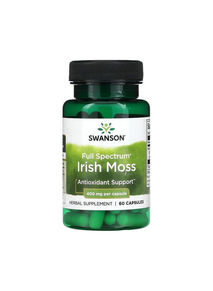 SWANSON طحلب إيرلندي كامل الطيف، 400 ملجم، 60 كبسولة