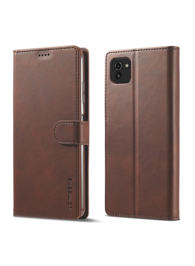 The Bros Case For Samsung Galaxy A03 164mm Calf Texture Leather Phone Case