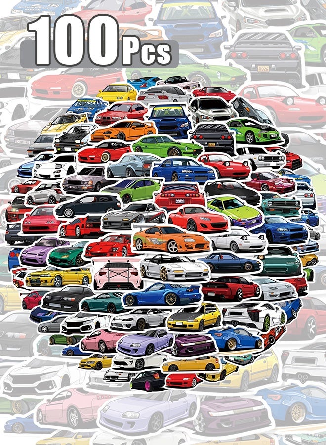 100pcs Car Stickers, Racing Sport Car Stickers Vinyl Waterproof for Water Bottles Laptop Guitar Skateboard Scrapbook Decals Car Stickers for Men Teens Adults Kids - Image 1
