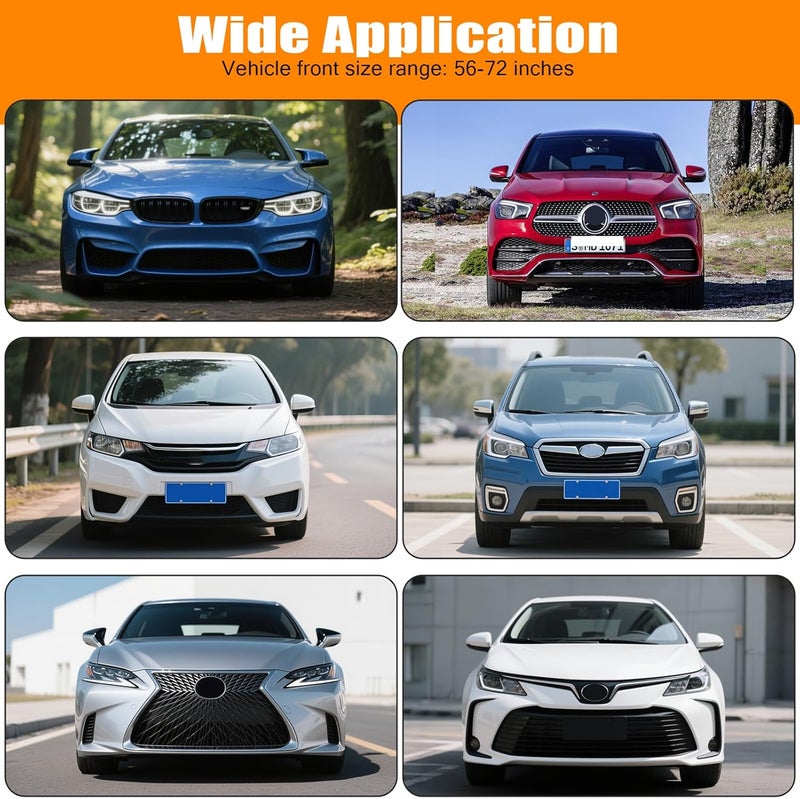 5-Section Universal Front Bumper Lip Spoiler, Carbon Fiber Look ABS Splitter for Sedan Coupe Hatchback, 56-72 Inch Adjustable Body Kit - Image 4