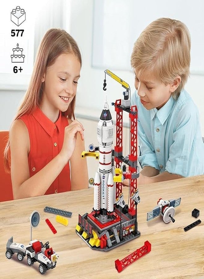 Babelly City Space Rocket Launch Control Center Building Kit with Mars Rover, Satellite, Fun STEM Toy for Kids Boys Girls 6 Plus Year - Image 4