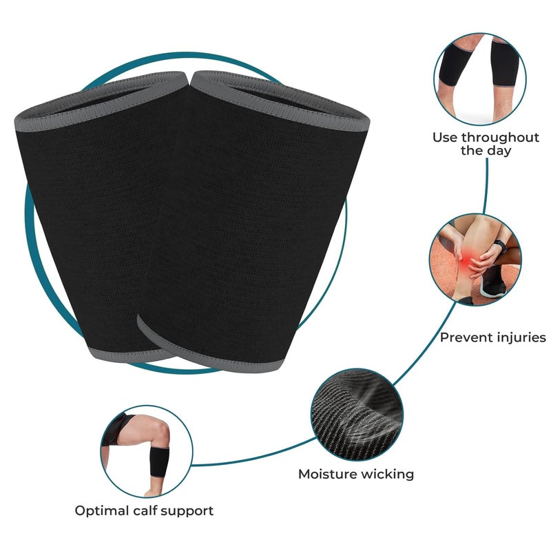 NeoTech Care جوارب ضغط الساق لدعم الساقين أو آلام الساق (لون أسود، مقاس م، 1 زوج) - Image 3