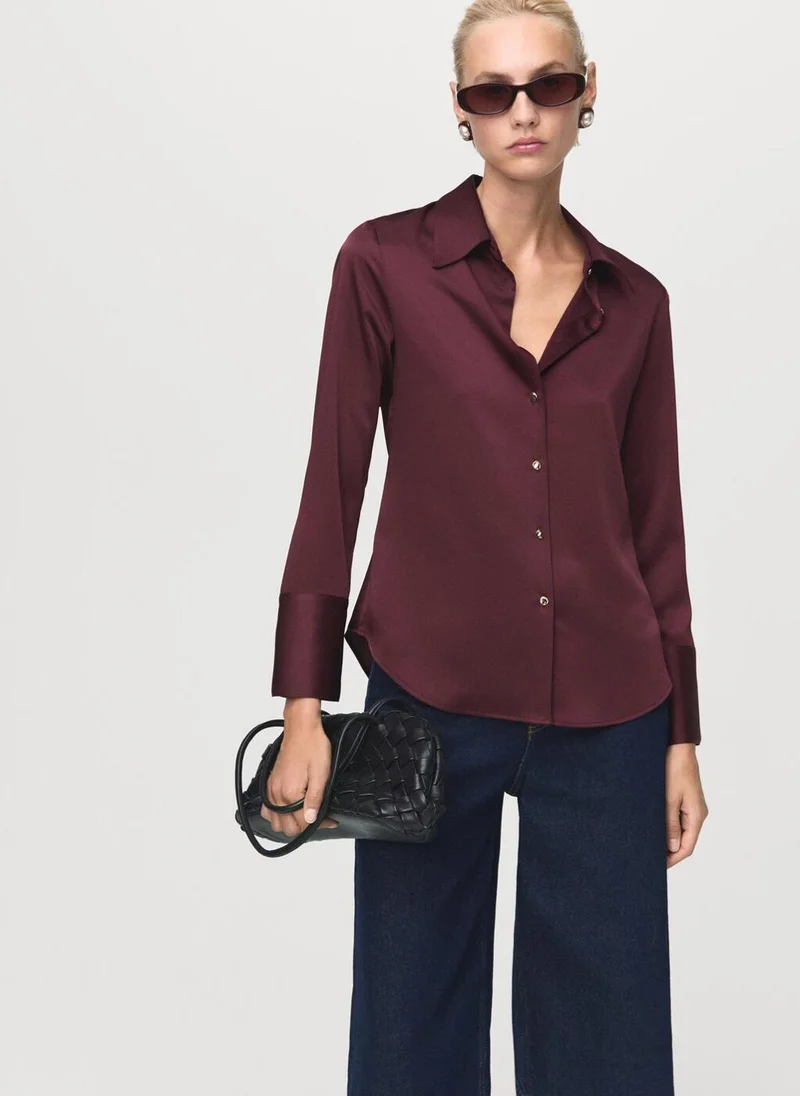 MANGO Satin finish flowy shirt