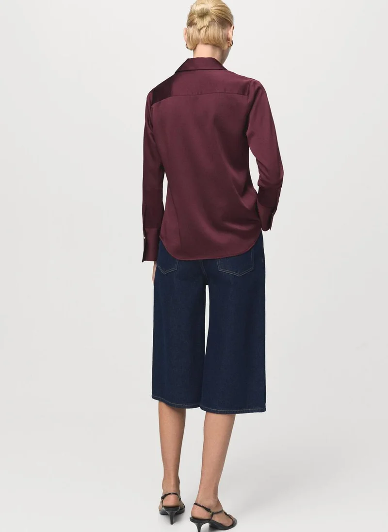 MANGO Satin finish flowy shirt