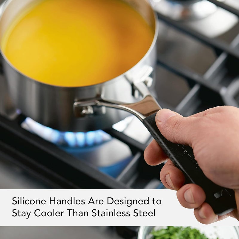 KitchenAid 71018 Stainless Steel Saucepan with Pour Spouts, 1 Quart - Brushed Stainless Steel - Image 5