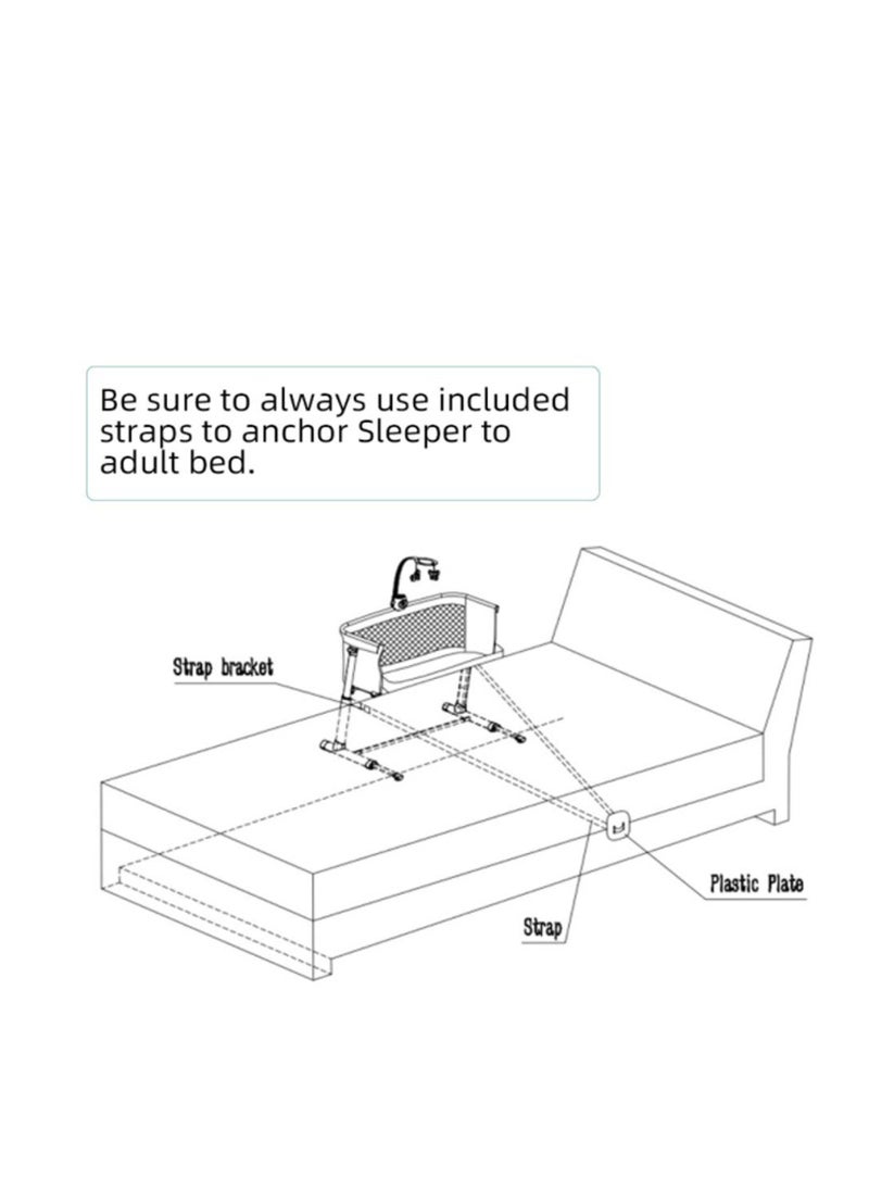 RONBEi RONBEI - baby bedside crib, With Music Function And Toys, Adjustable & Portable, for Infant For Baby Boy & Girl.  - Image 2