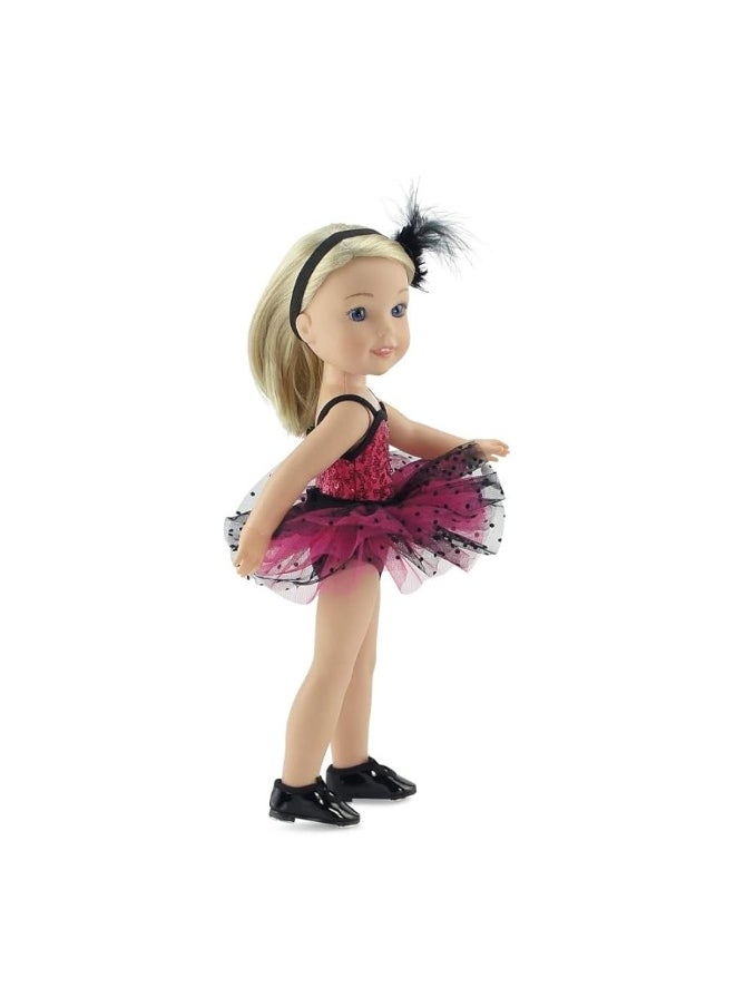 Emily Rose - Emily Rose 14 Inch Doll Clothes Accessories | 5 Piece 14" Doll Jazz Ballet Ballerina Dance Recital Outfit, Includes Real Tap Shoes! | Gift Boxed! | Compatible with American Girl Wellie Wishers Dolls - Image 1