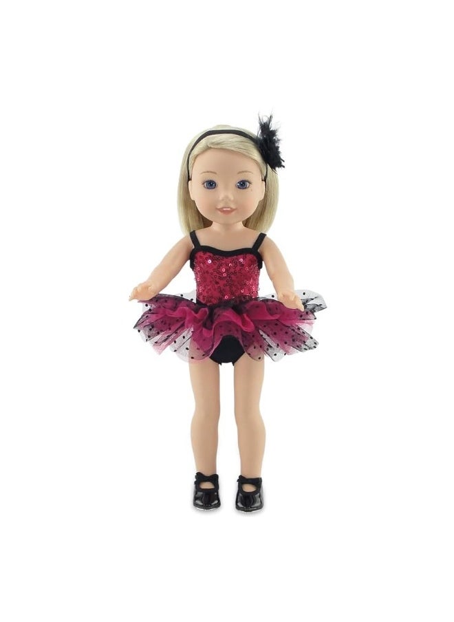 Emily Rose Emily Rose 14 Inch Doll Clothes Accessories | 5 Piece 14" Doll Jazz Ballet Ballerina Dance Recital Outfit, Includes Real Tap Shoes! | Gift Boxed! | Compatible with American Girl Wellie Wishers Dolls  - Image 5