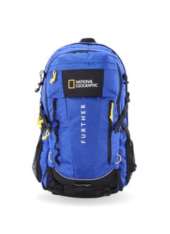 NATIONAL GEOGRAPHIC National Geographic Destination 40L Backpack Royal Blue, Durable Water Resistant Polyester Secure RFID Pocket Lightweight Bag With Raincover, 2 Side Waist Belt Protection For Men Women Trekking Hiking Camping Outdoor Travel  - Image 1