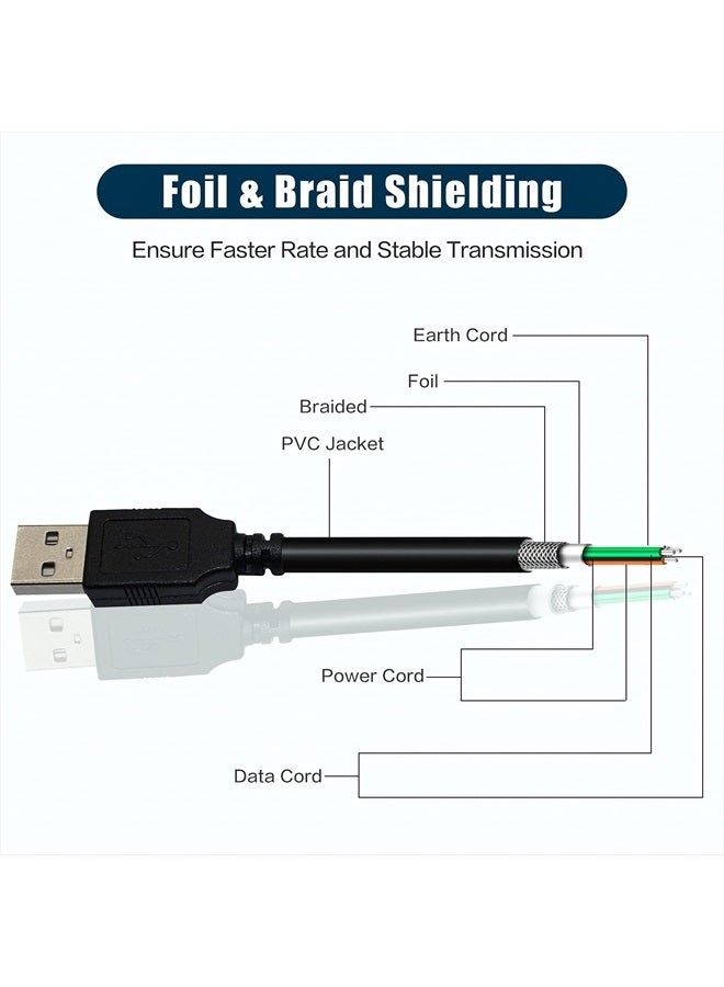 Replacement 10FT USB 2.0 A Male to B Male Cable Cord Data Transfer Host Cable Cord for Yamaha YPG-235 76-Key Portable Grand Graded-Action USB Keyboard